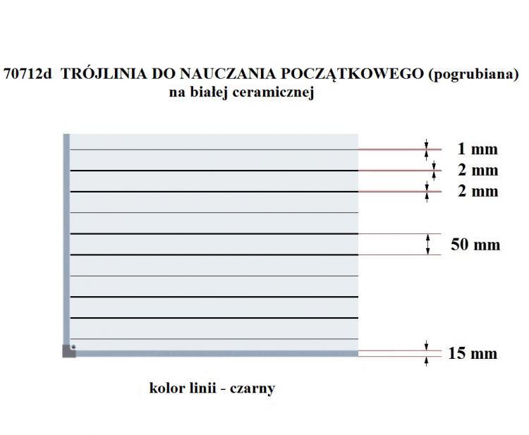 70712E TRJLINIA (pogrubiana) - liniatura na tablicach ceramicznych biaych