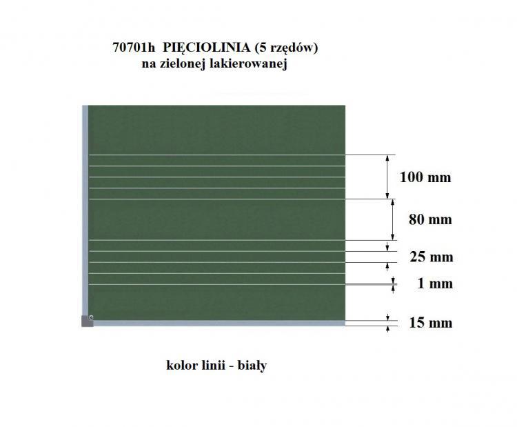 70701K PICIOLINIA (5 rzdw) - liniatura na tablicach lakierowanych zielonych
