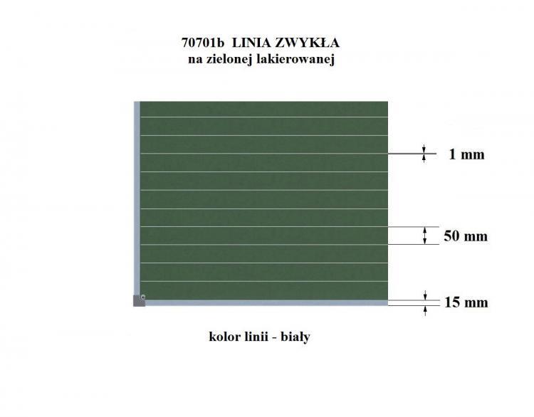 70701B LINIA ZWYKA (co 50 mm) - liniatura na tablicach lakierowanych zielonych