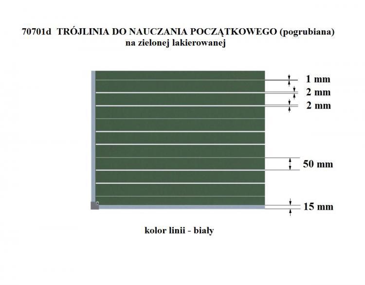 70701E TRJLINIA (pogrubiana) - liniatura na tablicach lakierowanych zielonych